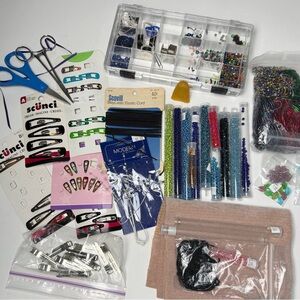 Big Lot Beads Jewelry Making Craft Supplies Charm Necklace Beads Hair Pins Tubes
